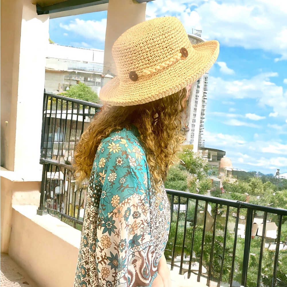 Straw Sun Hat Beachcomber Beach Casual Vacation Resort Gardening Packable
